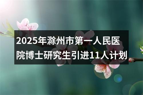 2025年滁州市第一人民医院博士研究生引进11人计划 图片