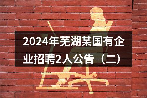 2024年芜湖某国有企业招聘2人公告（二） 图片