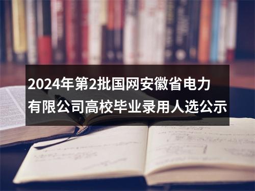 2024年第2批国网安徽省电力有限公司高校毕业录用人选公示 图片