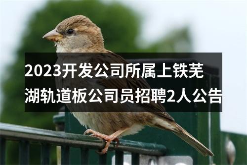 2023开发公司所属上铁芜湖轨道板公司员招聘2人公告 图片