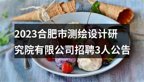 2023合肥市测绘设计研究院有限公司招聘3人公告 图片