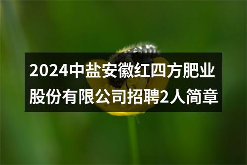 2024中盐安徽红四方肥业股份有限公司招聘2人简章 图片