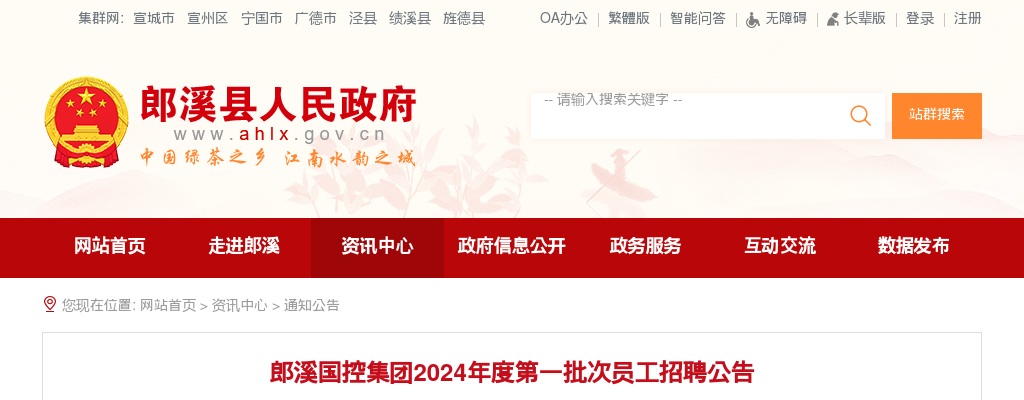 2024年宣城郎溪国控集团招聘13人公告 图片